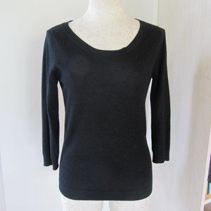 Neiman Marcus Cashmere Collection Black, Lightweight Sweater, S